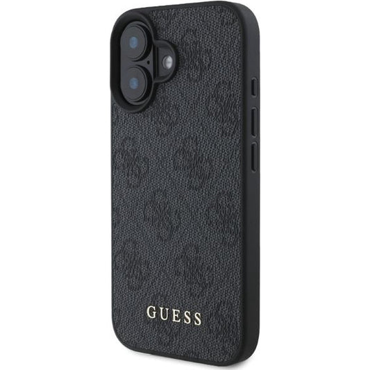 Калъф за Apple iPhone 16, Guess, 4G Classic, Черен