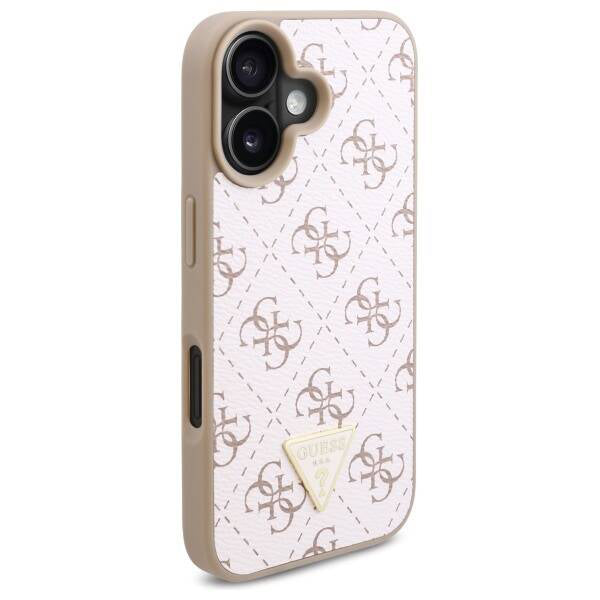 Калъф за Apple iPhone 16, Guess, 4G Triangle Logo, Бял