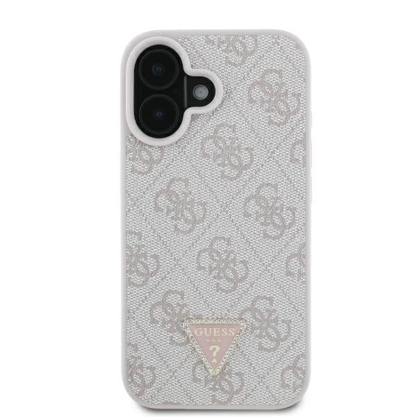 Калъф за Apple iPhone 16, Guess, Crossbody 4G Triangle Strass, Син