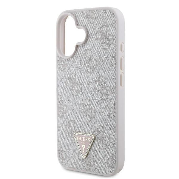 Калъф за Apple iPhone 16, Guess, Crossbody 4G Triangle Strass, Син