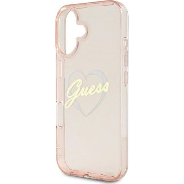 Калъф за Apple iPhone 16, Guess, IML Heart, Розов