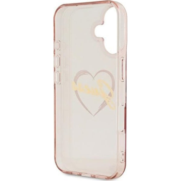 Калъф за Apple iPhone 16, Guess, IML Heart, Розов