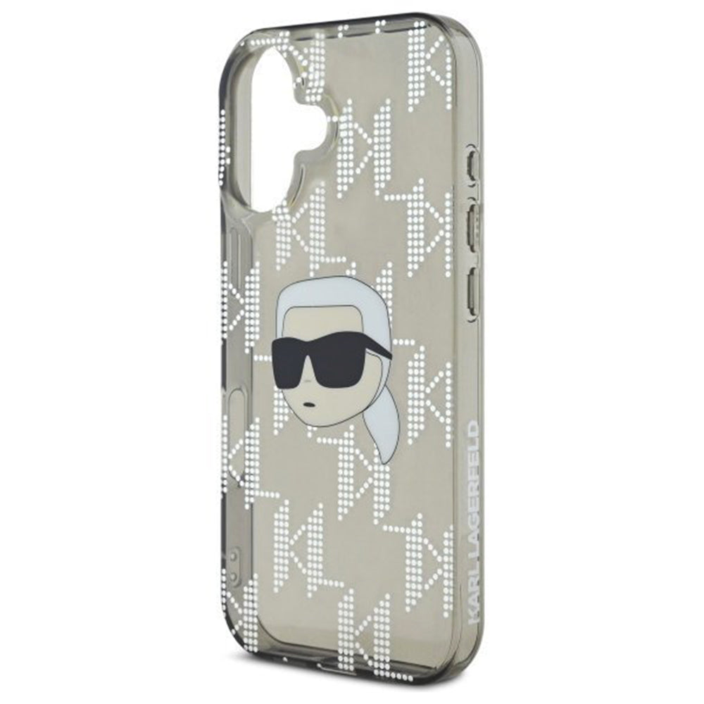 Калъф за Apple iPhone 16, Karl Lagerfeld, IML Luxury Electroplated Karl's Head, Черен