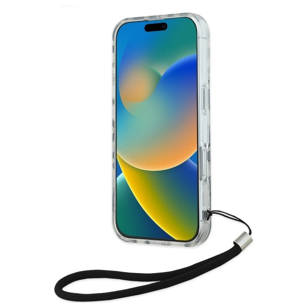 Калъф за Apple iPhone 16, Karl Lagerfeld, IML Luxury Zebra Pattern with Strap, Черен