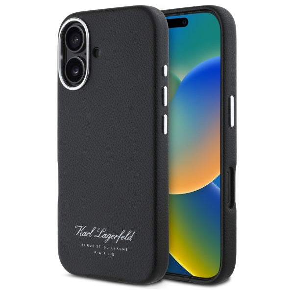 Калъф за Apple iPhone 16, Karl Lagerfeld, RSG, Черен