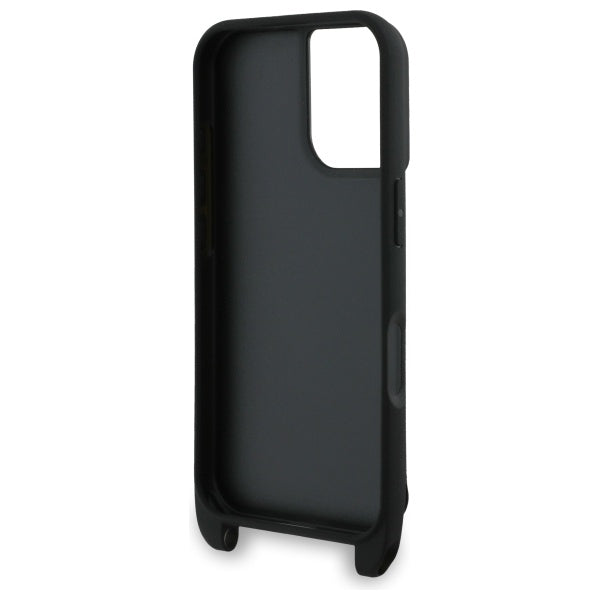 Калъф за Apple iPhone 16, Karl Lagerfeld, Saffiano Crossbody Metal Pin Karl & Choupette, Бял