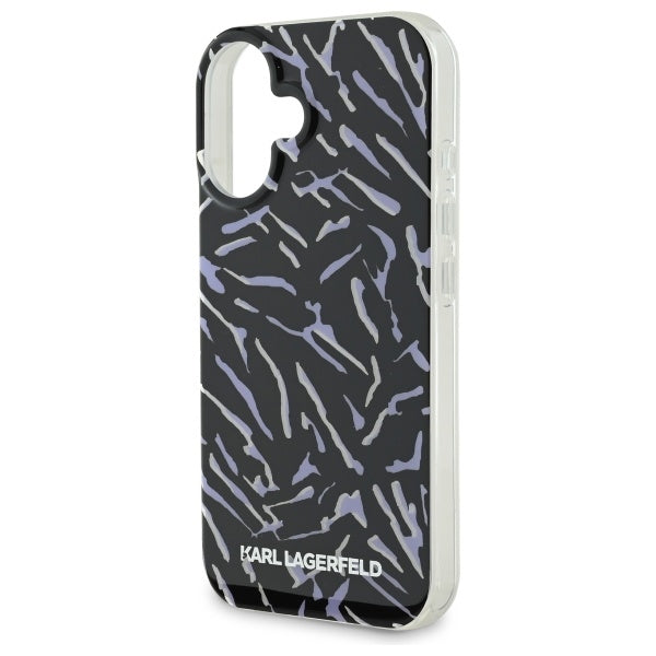 Калъф за Apple iPhone 16, Karl Lagerfeld, Zebra with Cord Strap, Лилав
