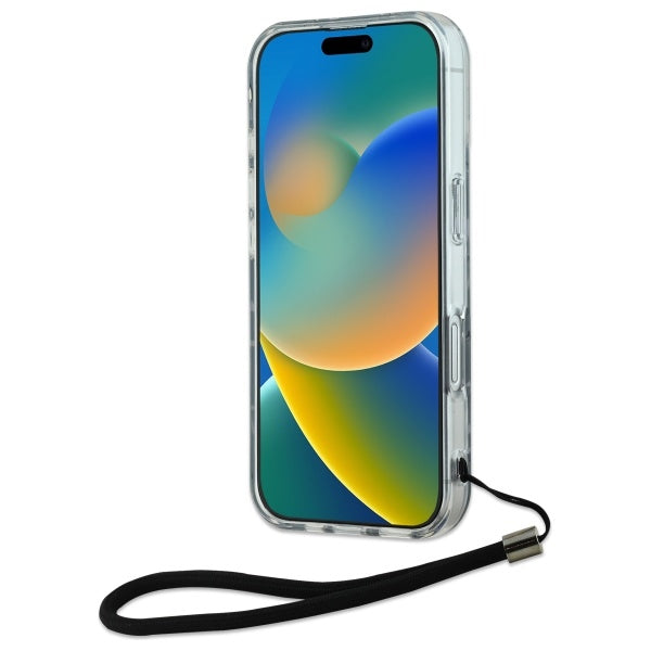 Калъф за Apple iPhone 16, Karl Lagerfeld, Zebra with Cord Strap, Лилав