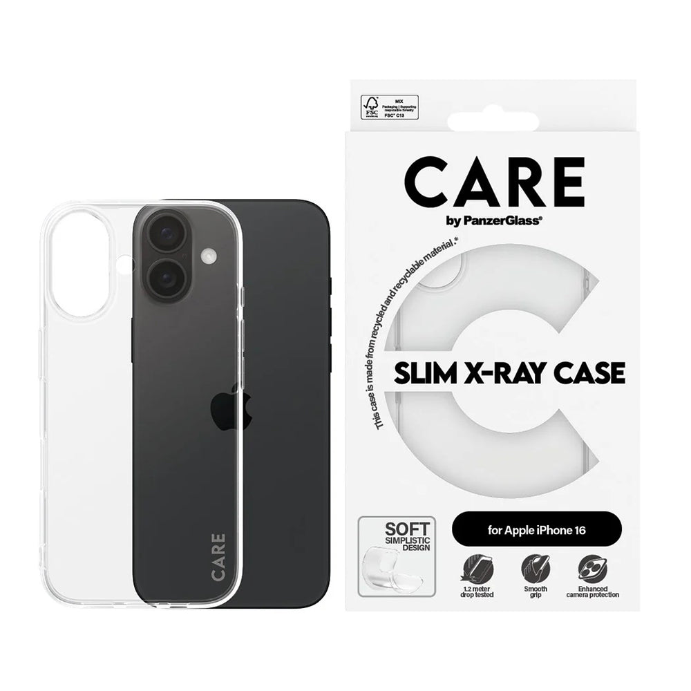 Калъф за Apple iPhone 16, PanzerGlass, Care Fashionable, Прозрачен