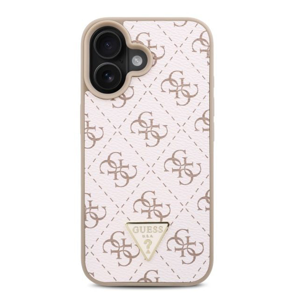 Калъф за Apple iPhone 16 Plus, Guess, 4G Triangle Logo, Бял