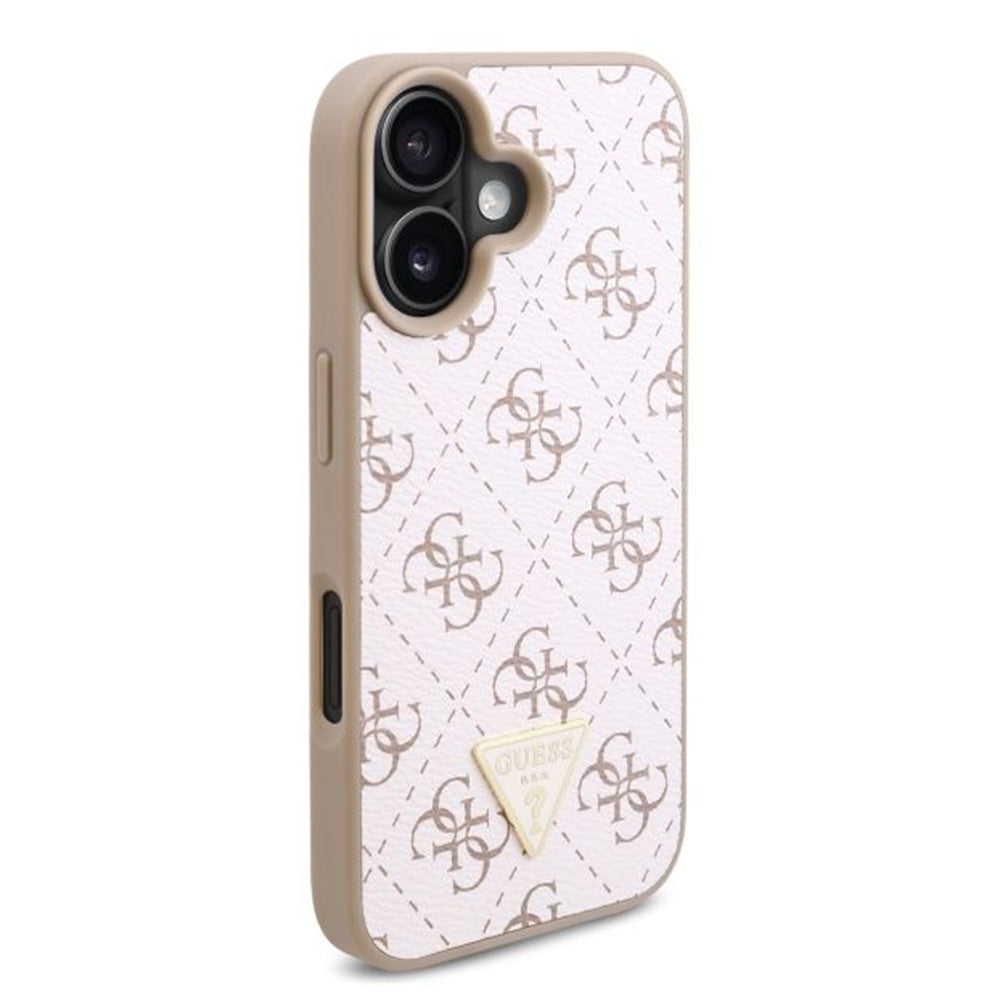 Калъф за Apple iPhone 16 Plus, Guess, 4G Triangle Logo, Бял