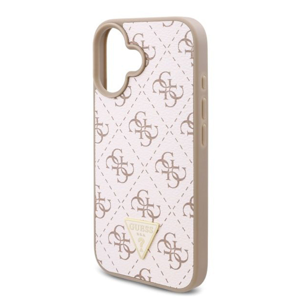 Калъф за Apple iPhone 16 Plus, Guess, 4G Triangle Logo, Бял