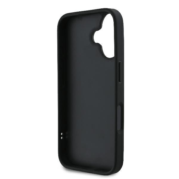 Калъф за Apple iPhone 16 Plus, Karl Lagerfeld, Diagonal Quilted Script, Черен