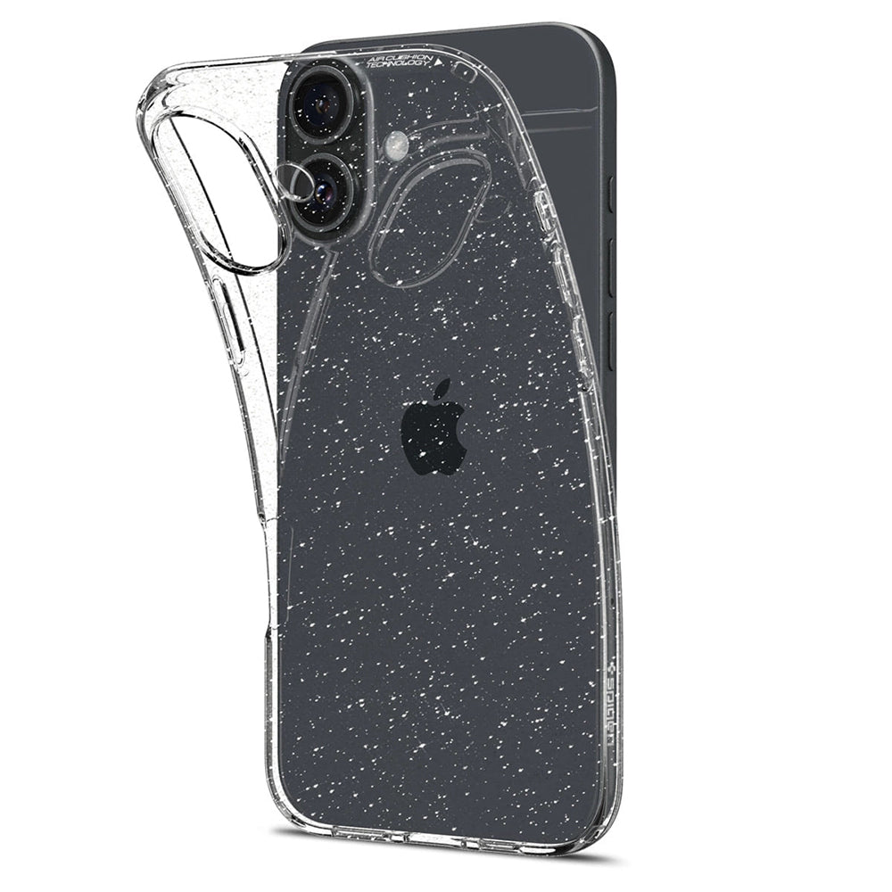 Калъф за Apple iPhone 16 Plus, Spigen, Liquid Crystal Glitter, Прозрачен