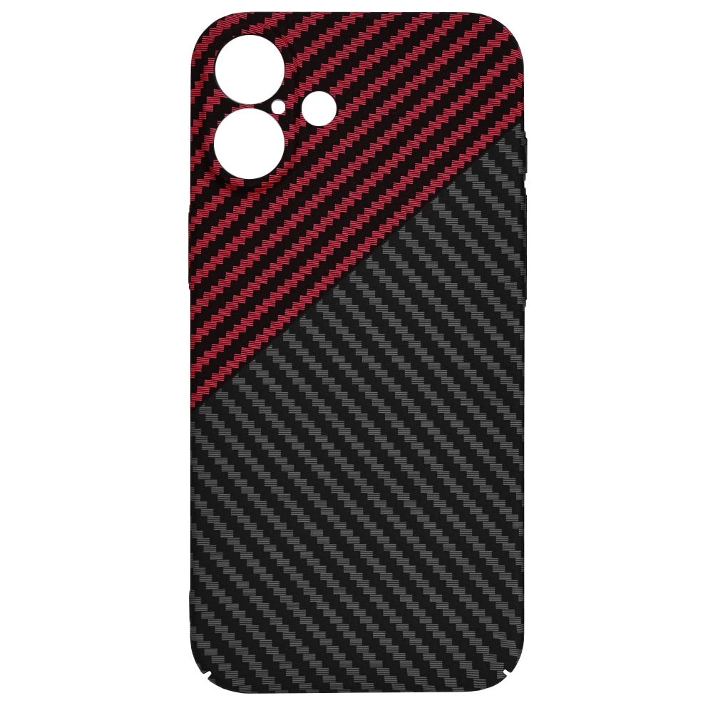 Калъф за Apple iPhone 16 Plus, Techsuit, Carbonite FiberShell, Черно Червен