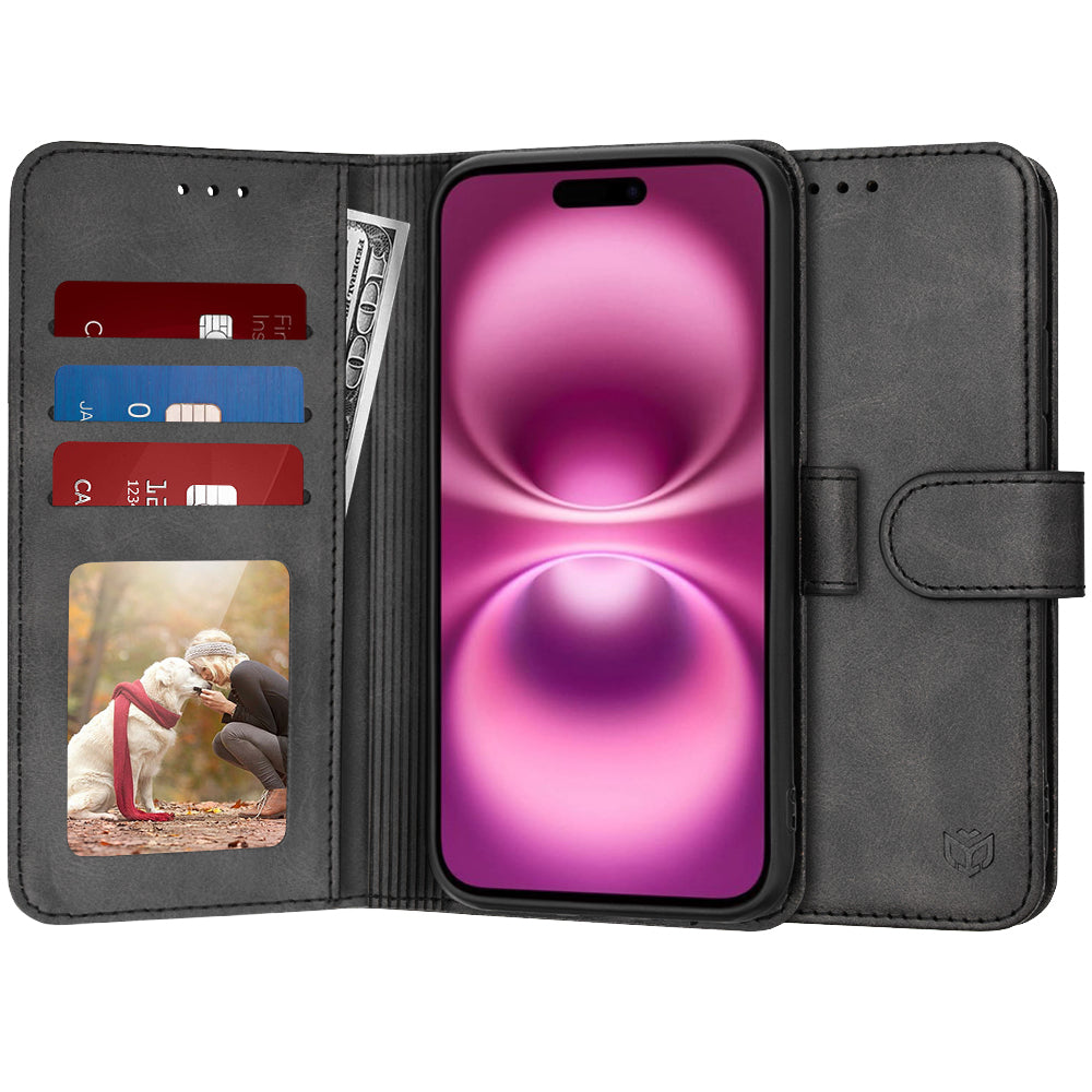 Калъф за Apple iPhone 16 Plus, Techsuit, Diary Book, Черен