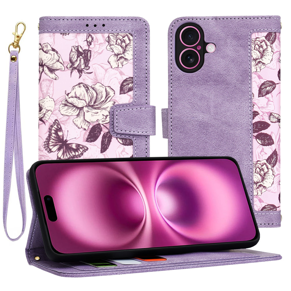 Калъф за Apple iPhone 16 Plus, Techsuit, FlipCraft, Лилав