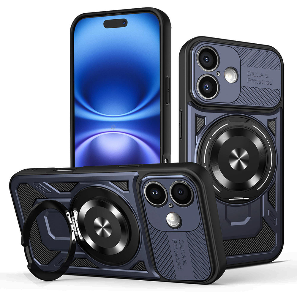 Калъф за Apple iPhone 16 Plus, Techsuit, RuggedCam, Син