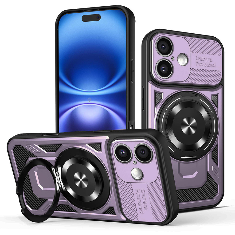Калъф за Apple iPhone 16 Plus, Techsuit, RuggedCam, Лилав