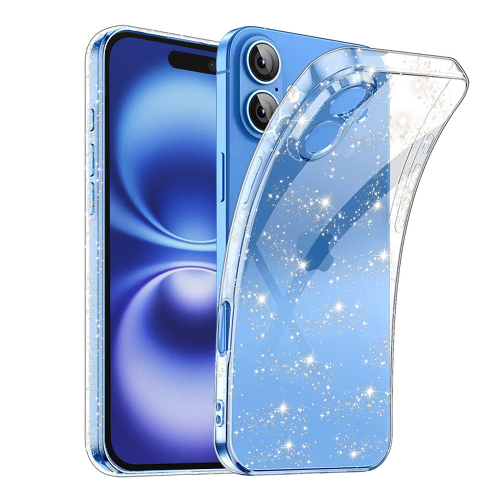 Калъф за Apple iPhone 16 Plus, Techsuit, SparkleSkin, Прозрачен