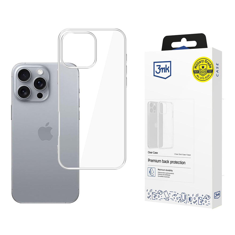 Калъф за Apple iPhone 16 Pro, 3MK, прозрачен, прозрачен