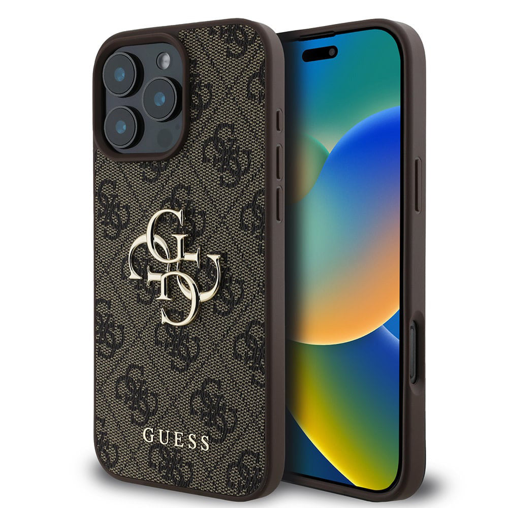 Калъф за Apple iPhone 16 Pro, Guess, 4G Big Logo, Кафяв