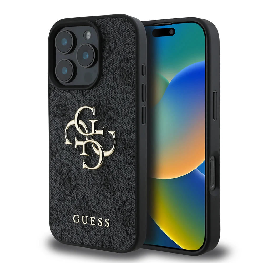Калъф за Apple iPhone 16 Pro, Guess, 4G Big Logo, Черен