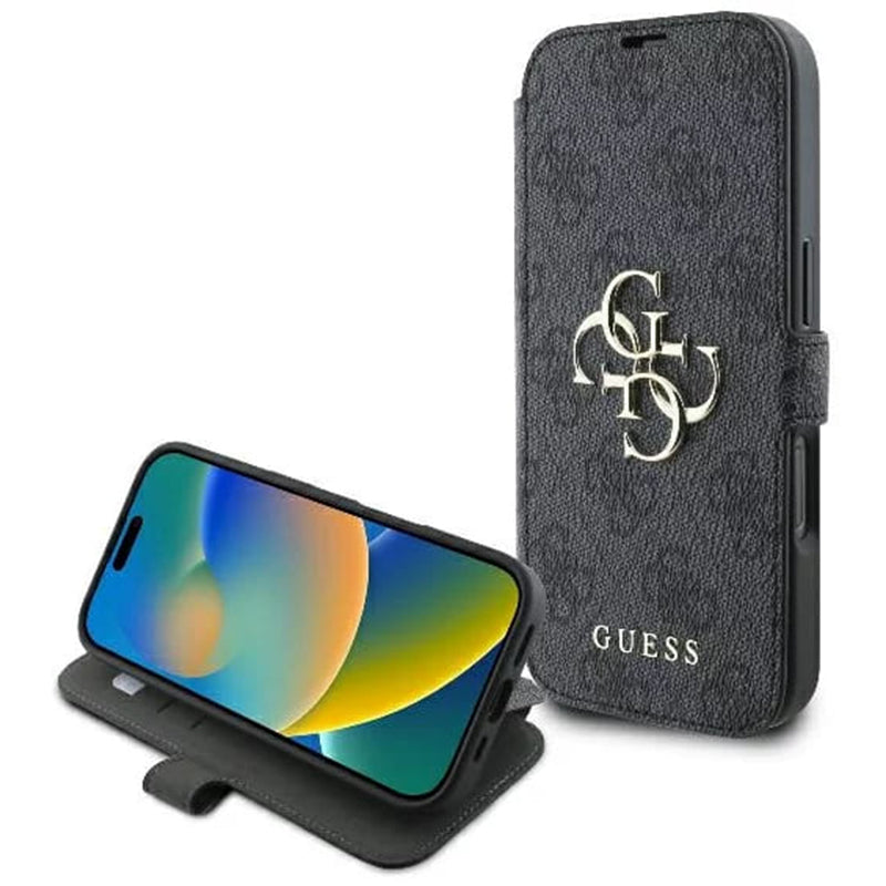 Калъф за Apple iPhone 16 Pro, Guess, 4G Book, Черен