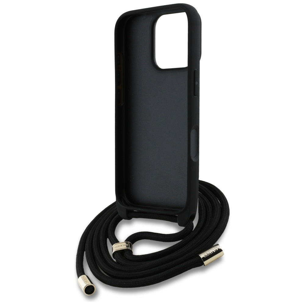 Калъф за Apple iPhone 16 Pro, Guess, 4G CBDY Big Logo with Cord Strap, Кафяв