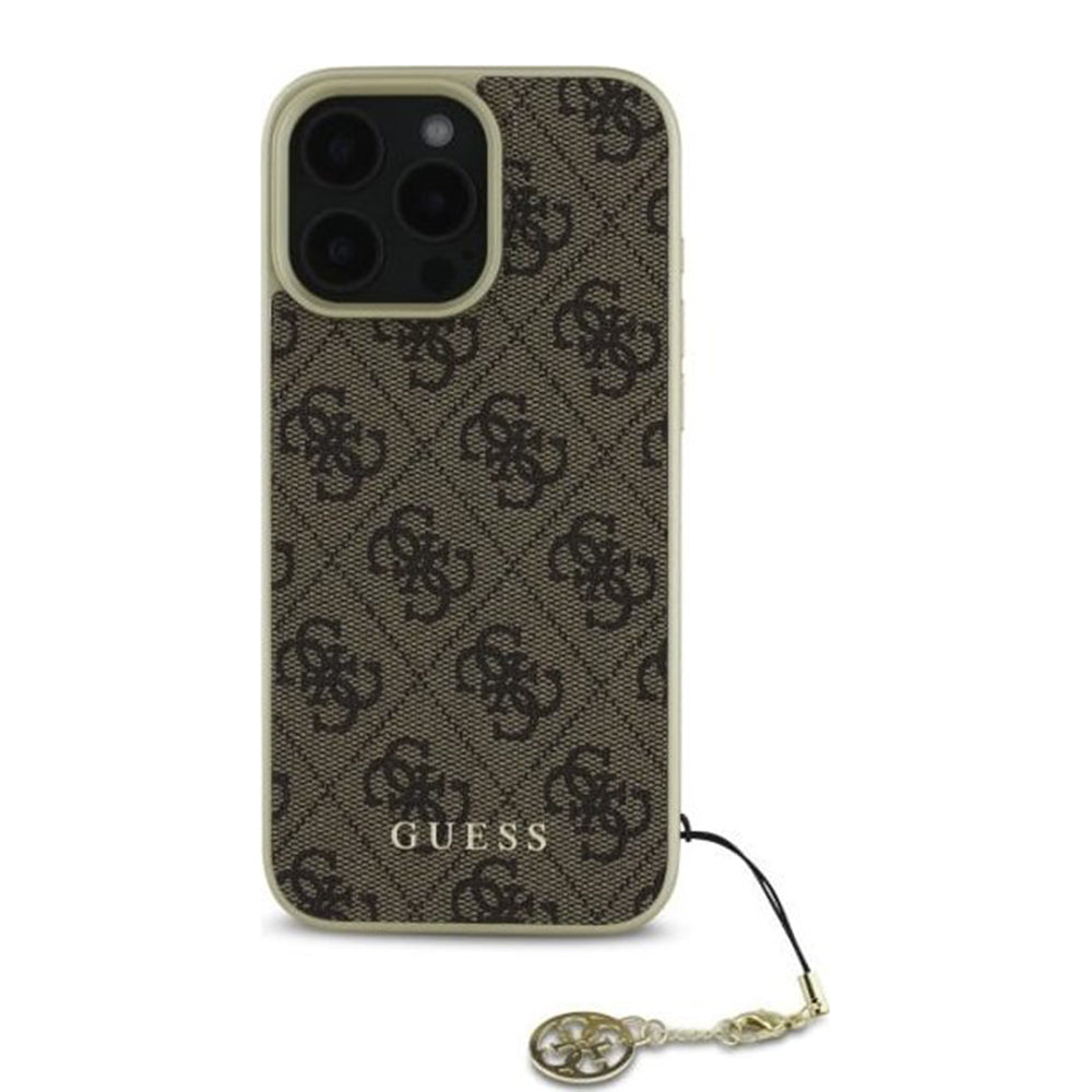 Калъф за Apple iPhone 16 Pro, Guess, 4G Charm, Кафяв