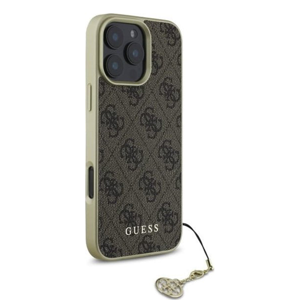 Калъф за Apple iPhone 16 Pro, Guess, 4G Charm, Кафяв