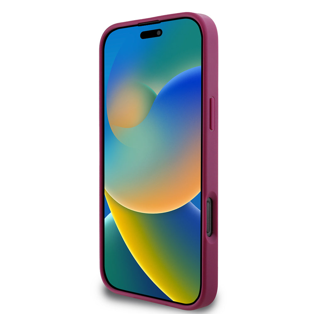 Калъф за Apple iPhone 16 Pro, Guess, Glitter Big 4G Script, Magenta