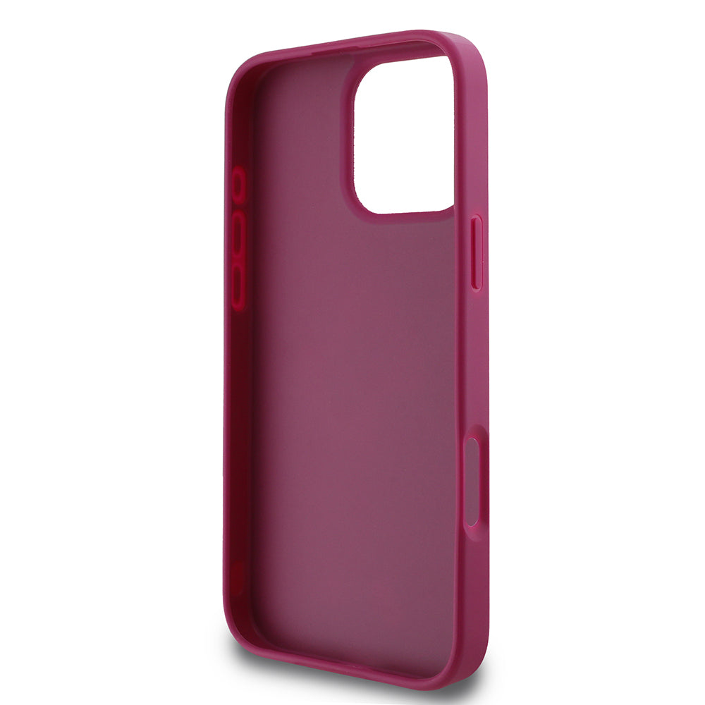 Калъф за Apple iPhone 16 Pro, Guess, Glitter Big 4G Script, Magenta