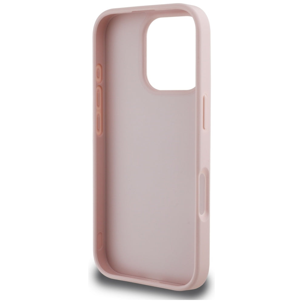 Калъф за Apple iPhone 16 Pro, Guess, Grained Big 4G Logo Small Classic Logo, Розов