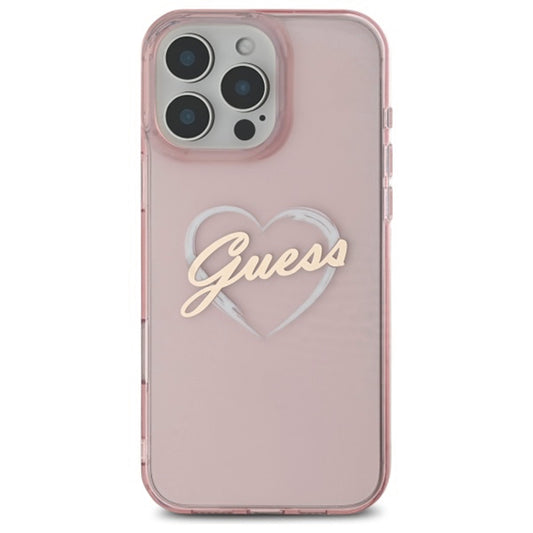Калъф за Apple iPhone 16 Pro, Guess, IML Heart, Розов