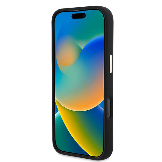 Калъф за Apple iPhone 16 Pro, Guess, Script Metal Logo & Frame, Черен