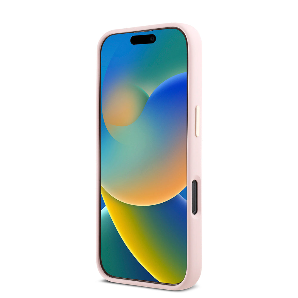 Калъф за Apple iPhone 16 Pro, Guess, Script Metal Logo & Frame, Розов