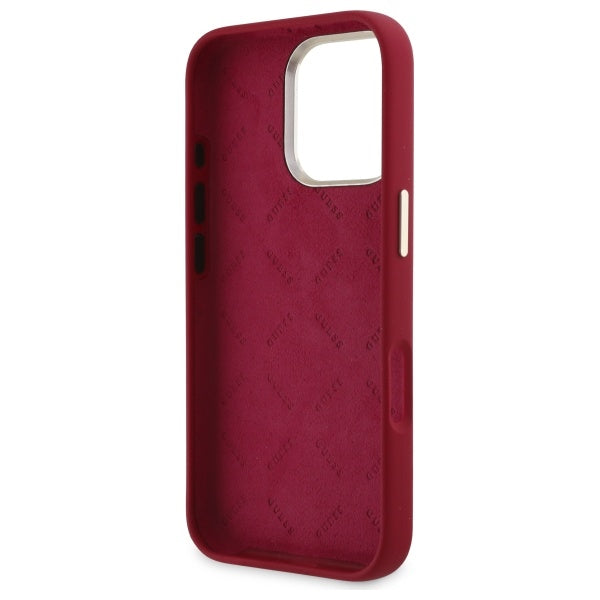 Калъф за Apple iPhone 16 Pro, Guess, Script Metal Logo, Розов