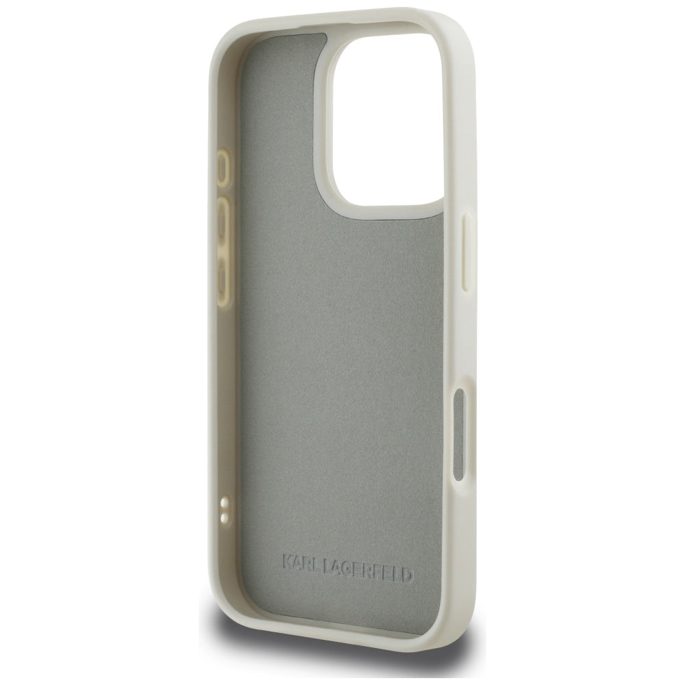 Калъф за Apple iPhone 16 Pro, Karl Lagerfeld, 3D Rubber Karl & Choupette, Бежов