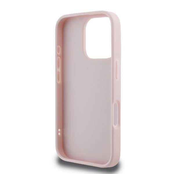 Калъф за Apple iPhone 16 Pro, Karl Lagerfeld, Diagonal Quilted Script, Розов