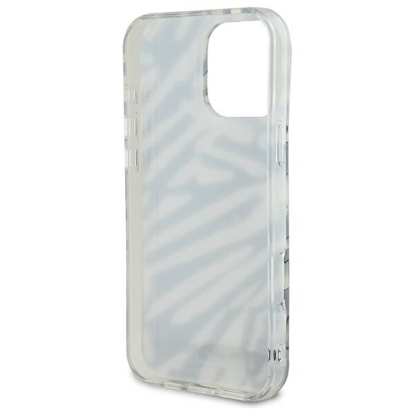 Калъф за Apple iPhone 16 Pro, Karl Lagerfeld, IML Luxury Zebra Pattern with Strap, Черен