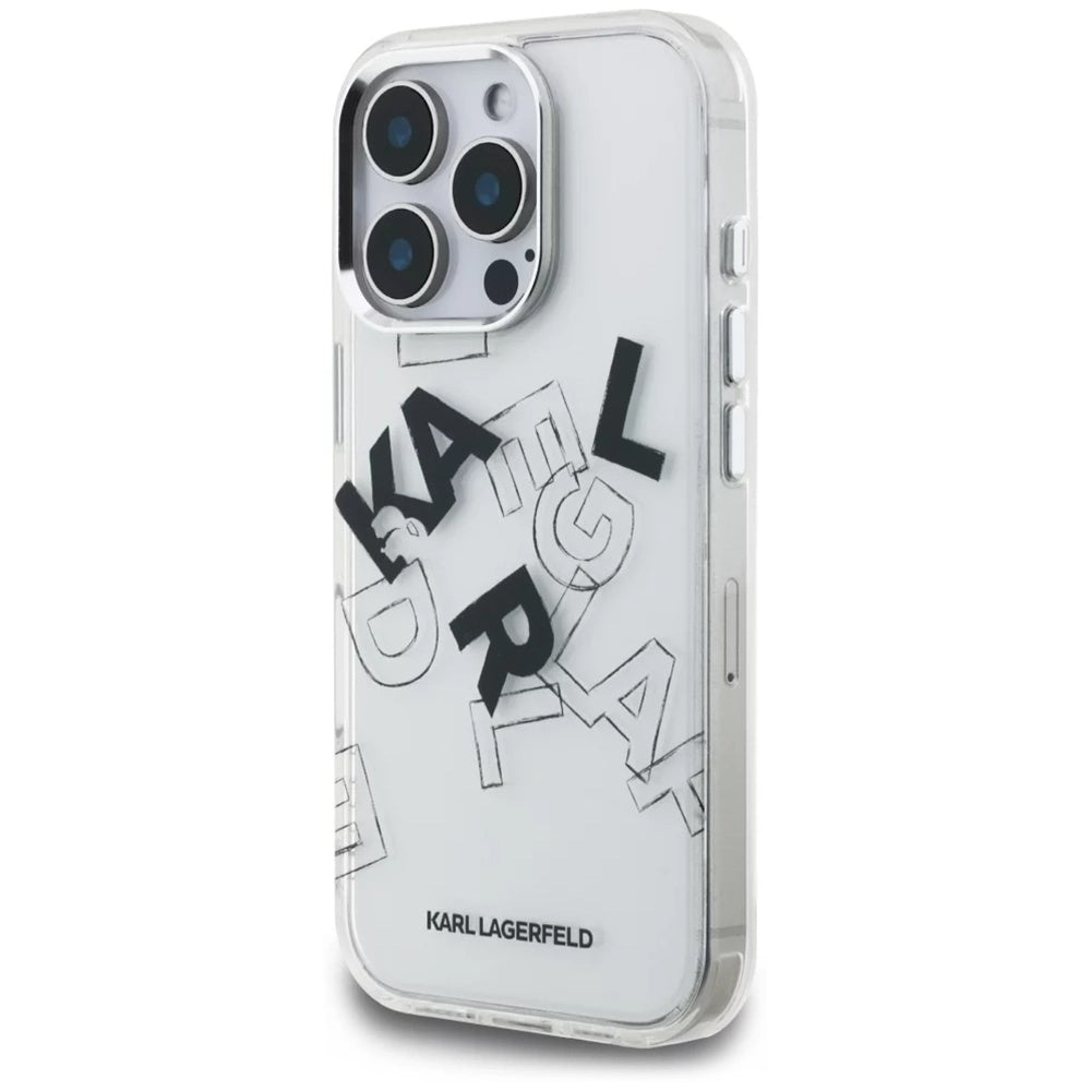 Калъф за Apple iPhone 16 Pro, Karl Lagerfeld, IML Sketched Graphic Logo, Прозрачен
