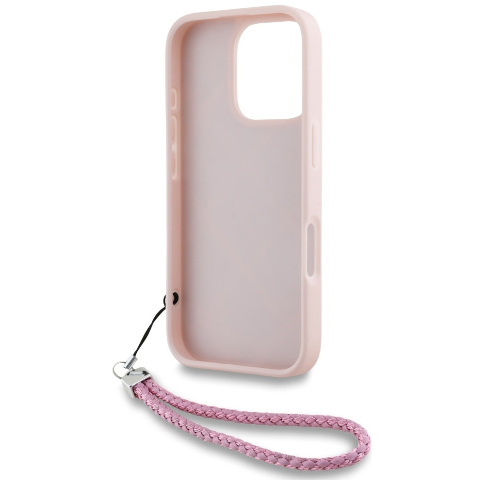 Калъф за Apple iPhone 16 Pro, Karl Lagerfeld, Quilted Initial Logo & Chain Strap, Розов