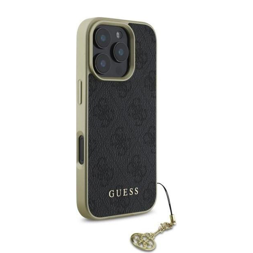Калъф за Apple iPhone 16 Pro Max, Guess, 4G Charm, Черен