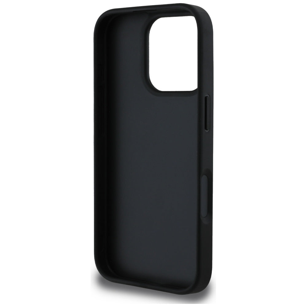 Калъф за Apple iPhone 16 Pro Max, Guess, Hot Stamp 4G Pattern Triangle Logo, Черен