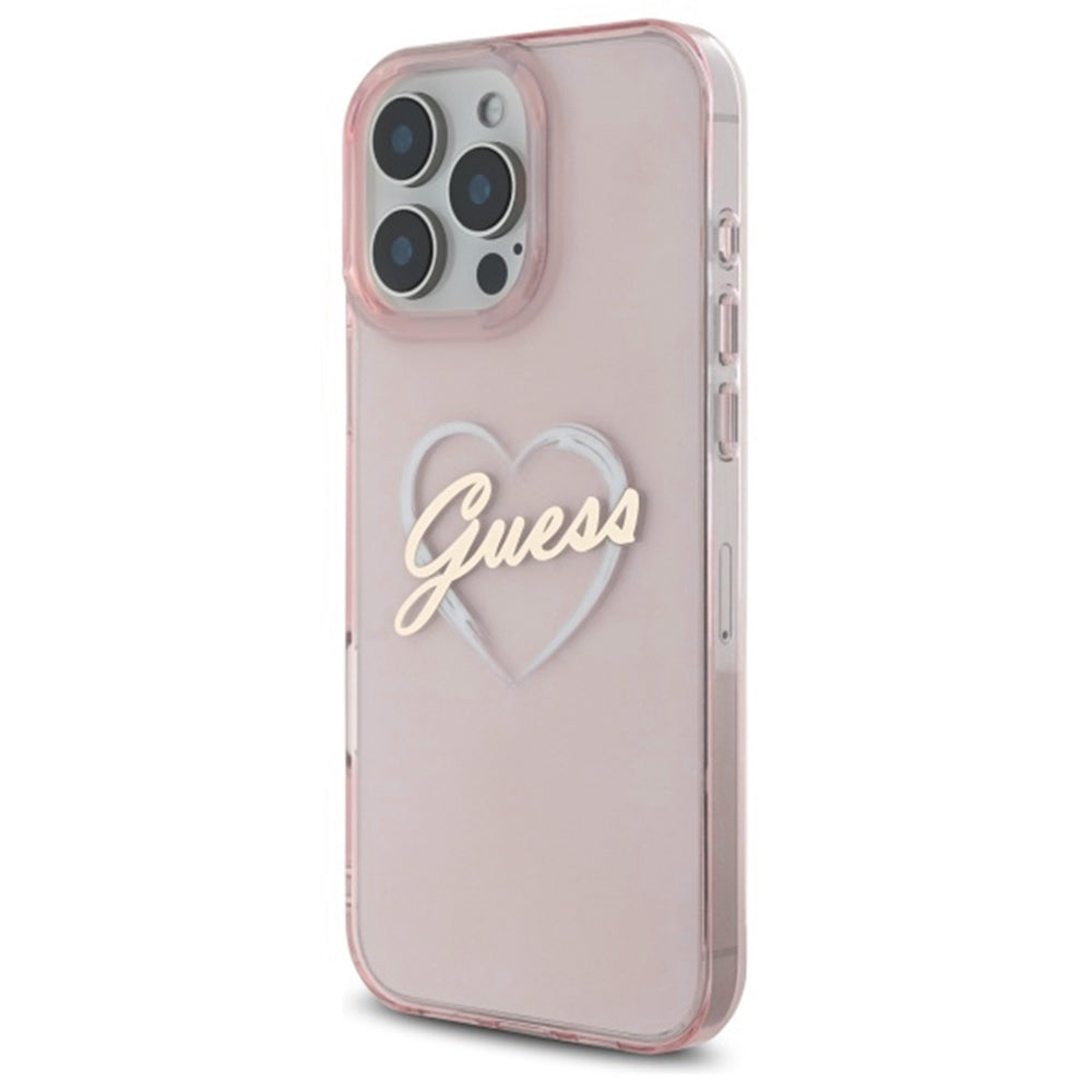 Калъф за Apple iPhone 16 Pro Max, Guess, IML Heart, Розов