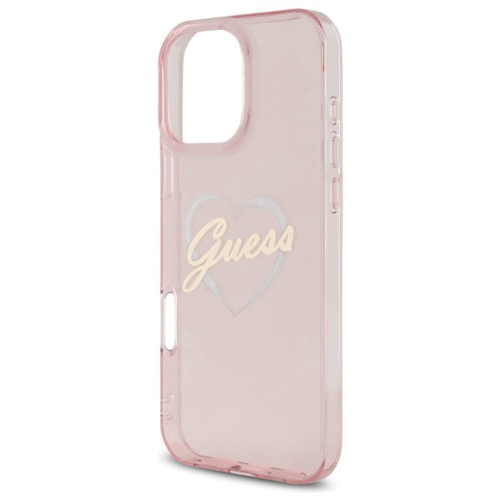 Калъф за Apple iPhone 16 Pro Max, Guess, IML Heart, Розов