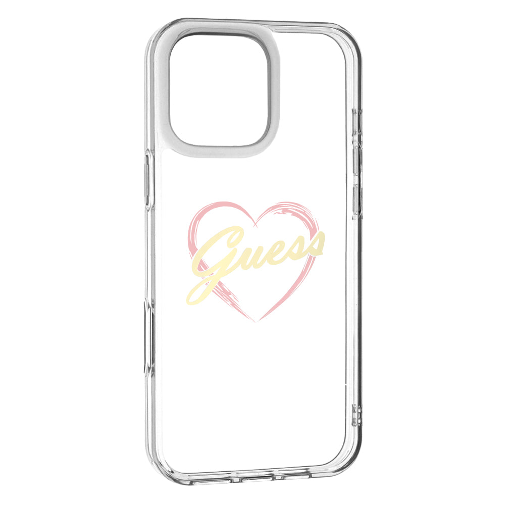 Калъф за Apple iPhone 16 Pro Max, Guess, IML Heart, Прозрачен