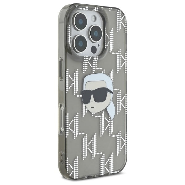 Калъф за Apple iPhone 16 Pro Max, Karl Lagerfeld, IML Luxury Electroplated Karl's Head, Черен