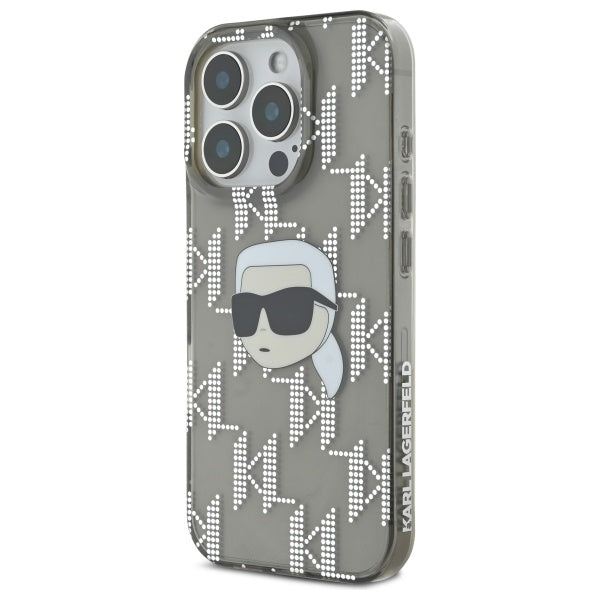 Калъф за Apple iPhone 16 Pro Max, Karl Lagerfeld, IML Luxury Electroplated Karl's Head, Черен